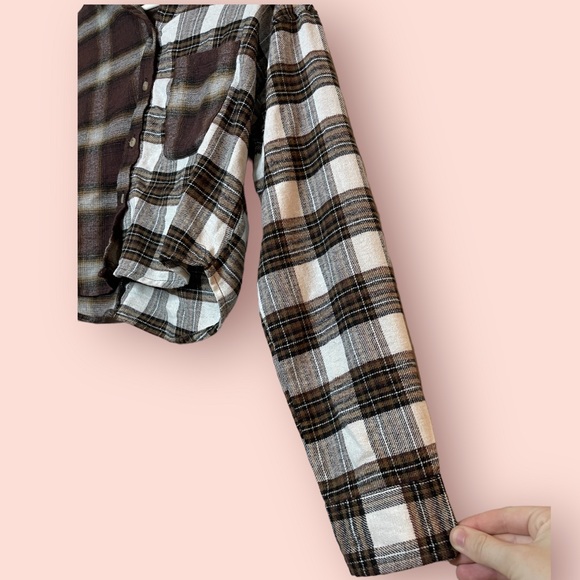 Just Polly Reworked Plaid Crop Top - Picture 5 of 8